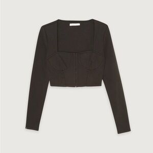 Oak + Fort Long Sleeve Bustier Top